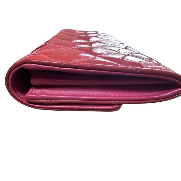 Chanel Pink Patent Quilted Long Flap Wallet 19 Series Authentic Made in Spain - Picture 9 of 10